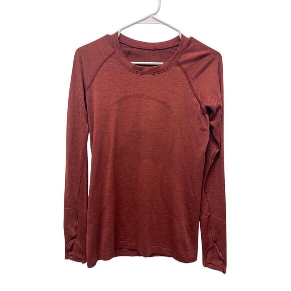 Lululemon Swiftly Speed long sleeve red size 8 activewear running - Picture 1 of 5